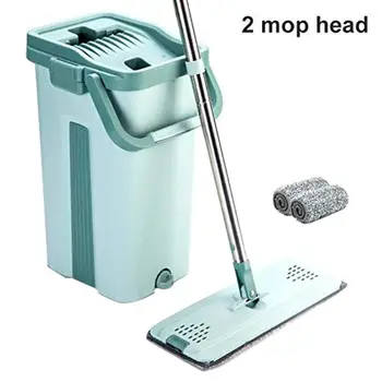 

Mop Set 2 in 1 Washing Drying Floor Cleaner Free Hand Washing Dry Wet Household Cleaning Mop Mat Tools