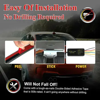 

Car High Brake Light 3rd Lamp Strip Driving Light Turn Signal Flexible PVC