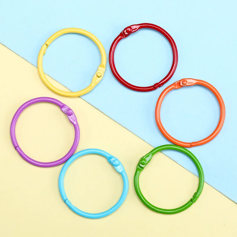 12pcs Metal Book Rings 30mm Colors Loose Leaf Binder Ring Hoops DIY Albums School Craft Hoop Office Binding Supplies | Канцтовары для