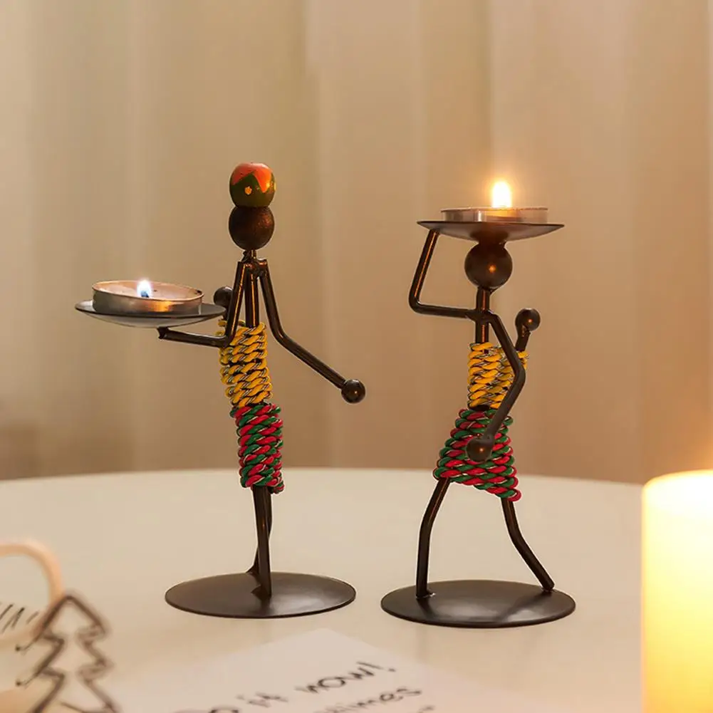 Creative Nordic Candlestick Abstract Iron Men Candle Holder Modeling Candlesticks Home Bar Restaurant Romantic Decor | Дом и сад