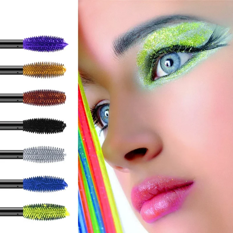 

7 Colorful MascaraThick Bronze Fluorescent Green Eye akeup Cosmetic Long Lasting Mascara Hollloween Features
