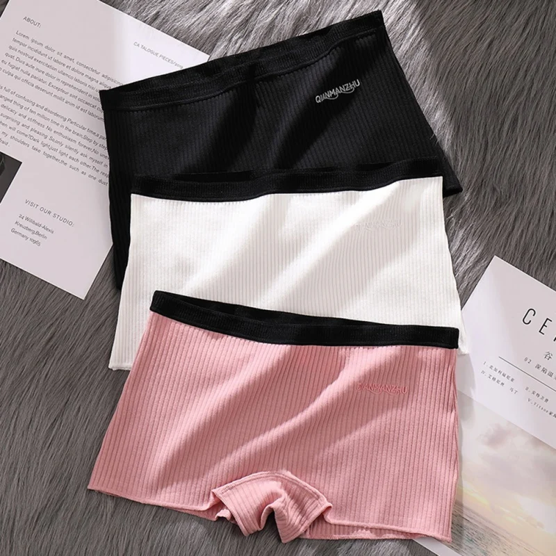 Women Safety Shorts Pants Seamless Thread Seamless Mid Waist Panties Underwear