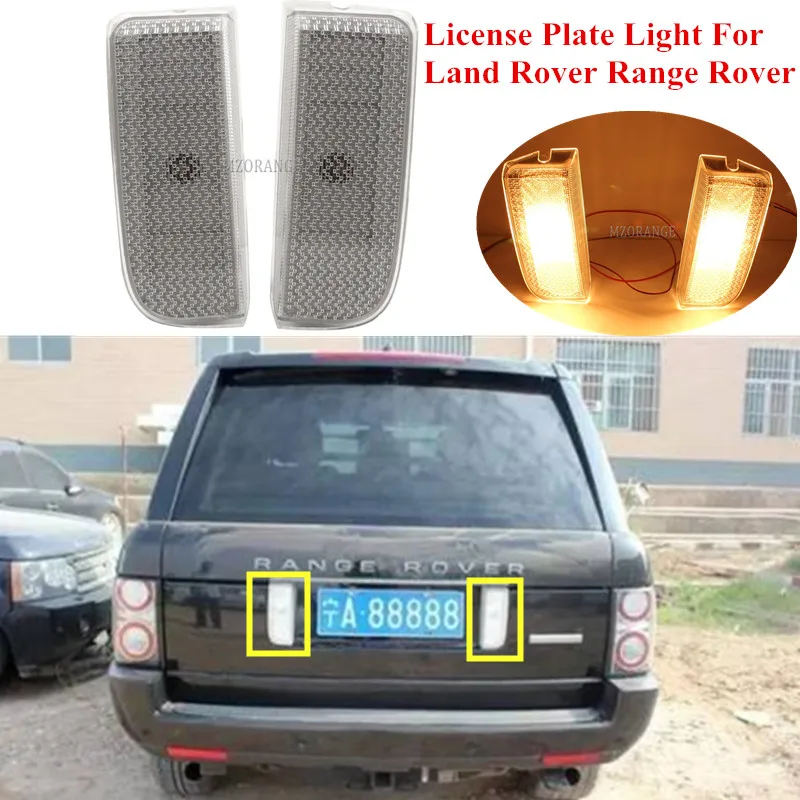 MZORANGE 2 Pcs Rear Tailgate Reverse Backup Lamp License Plate Light For Land Rover Range Rover 2002-2012 Turn Signal Lamp