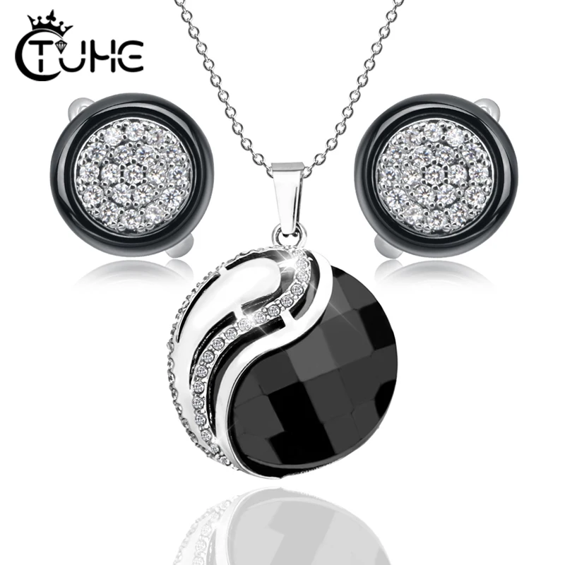 2019 Китай YinYang Тибетский женский кулон ожерелье здоровый черный белый кристалл
