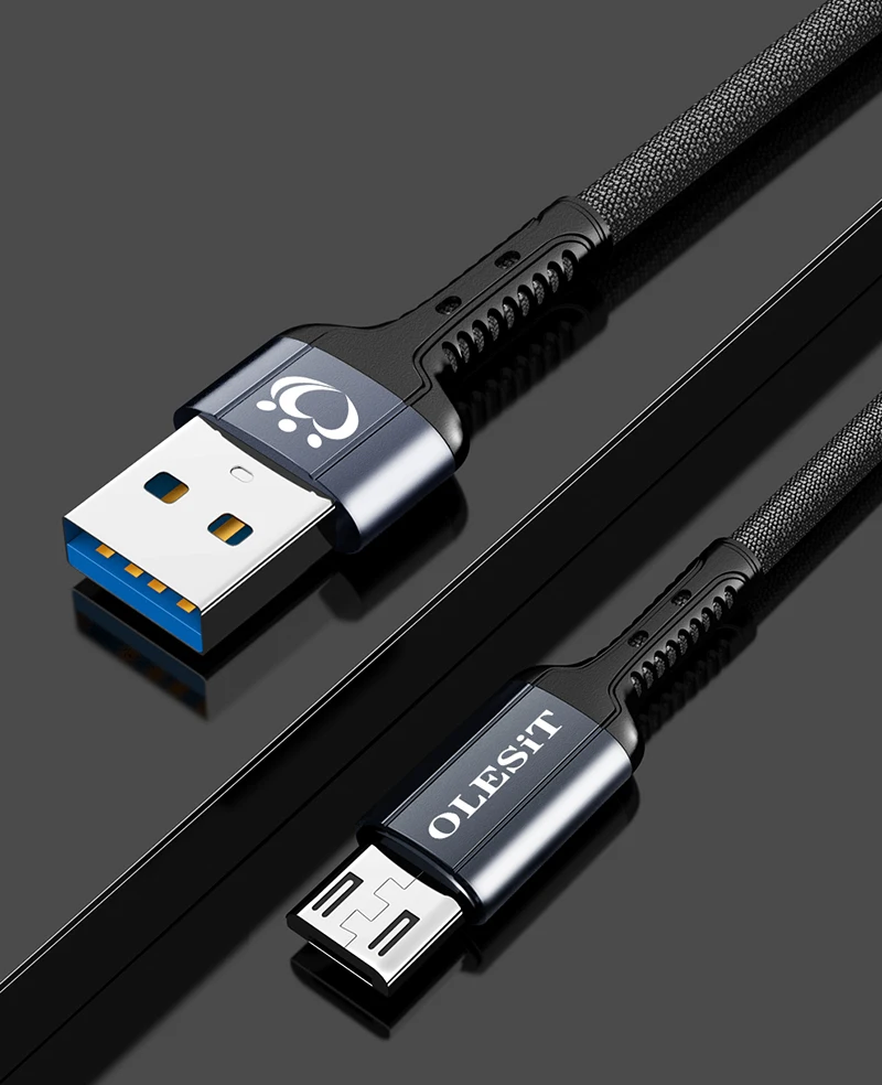 50 шт./лот OLESiT UNS-K183/K184/K185 1 м 3M мини USB кабель передачи данных Быстрая зарядка тканевый кабель для iPhone samsung huawei