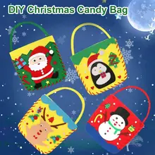 

1 Set Cartoon DIY Candy Bag Toy Large Capacity Adhesive Decorative Educational Craft Sewing Snowman Handbag Kit for Child