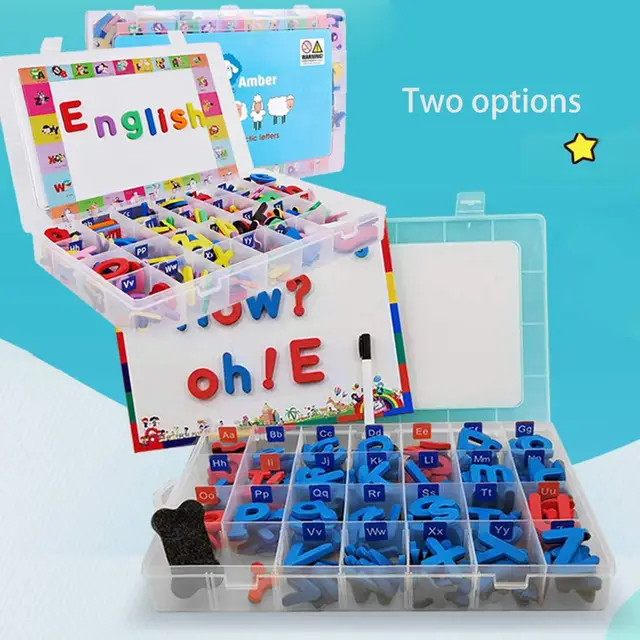  US $31.07  2 Style Magnetic Letters Uppercase Lowercase Foam Alphabet ABC Magnets For Fridge Refrigerator Educ