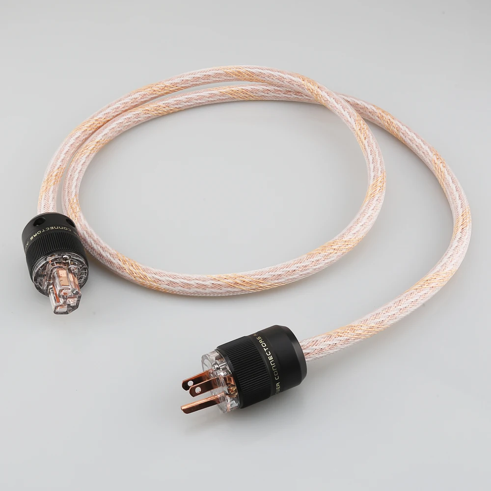 

6N OCC 12TC Audiophile US AC Power Cord Pure Copper US HIFI Power Cable EU Stardard Power Cable Schuko Plug