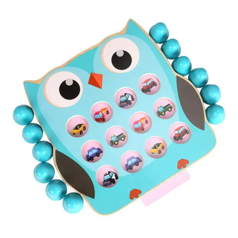  Kid Training Memory Detective Puzzle Toy Wood Owl Shape Children Table Game BIrthday Gift Brain Dev