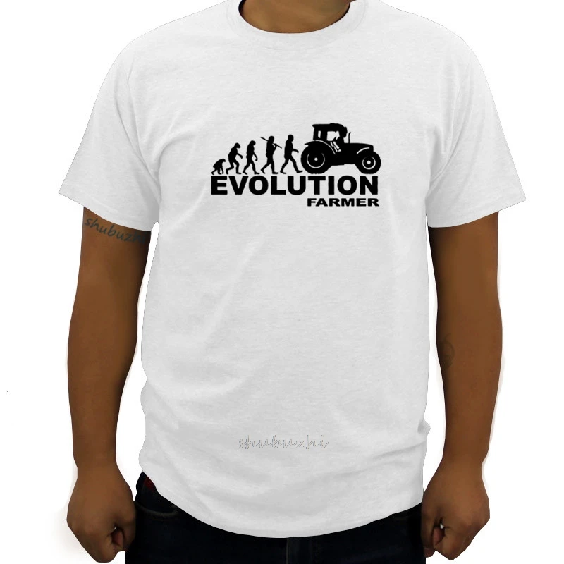 Хлопковая футболка, мужской бренд shubuzhi, футболка с сельскохозяйственным трактором, John Deere Fendt, Claas Machinery, летняя модная мужская футболка, Прямая поставка - Цвет: white