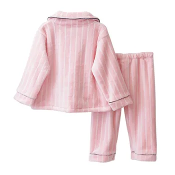 

Children's Thermal Underwear Sleepwear Boys Girls Nightdress Winter Thicken Warm Clothes Long Sleeve Long Pants Sleepwears Set