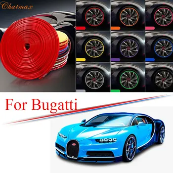 

9 Colors Car Wheel Hub Rim for Bugatti Chiron Veyron Grand Sport Edge Protector Ring Tire Strip Guard Rubber Decals 8M