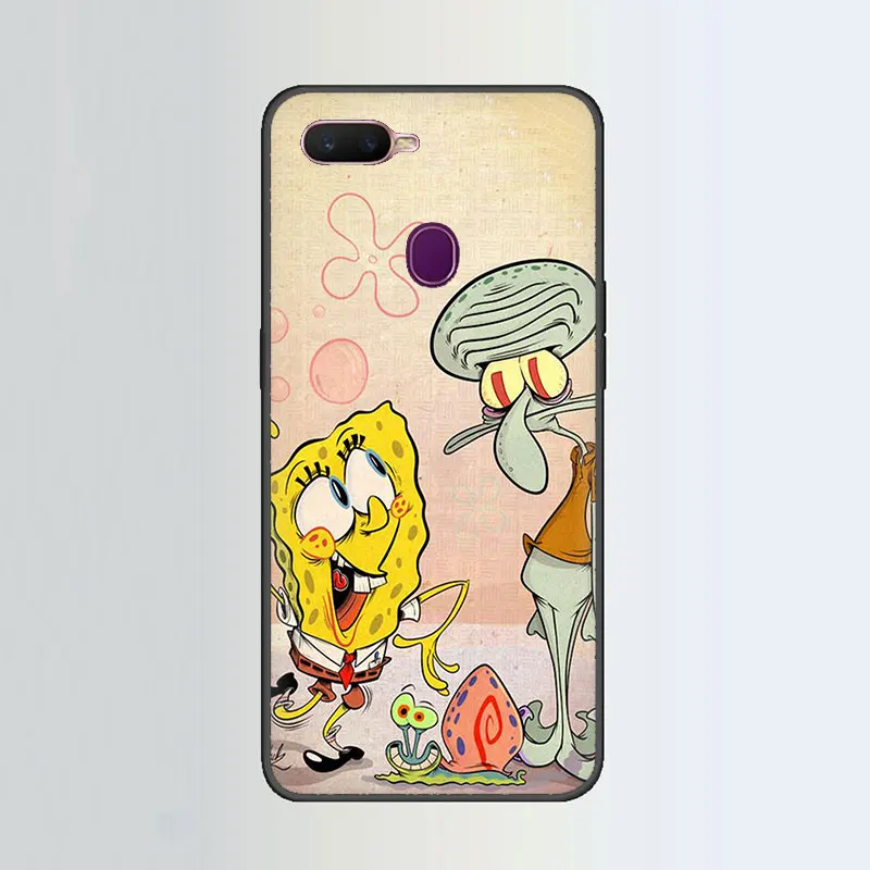 B4 EWAU SpongeBob SquarePants Silicone phone case for OPPO A5 A57 A59 A83 F7 F9 R9s R11s A37 A77 F11 R15 R17 pro - Цвет: B4