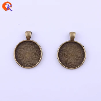 

Cordial Design 50Pcs/Lot Jewelry Accessories 25MM Alloy Round Pendant Bronze Plate Key Chain Image Holder Jewelry Findings Tray