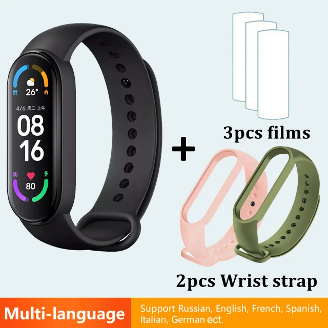 Original Xiaomi Mi Band 6 Smart Bracelet Watch Mi Smart Band 6 Sports Fitness Tracker AMOLED Screen Blood Oxygen Monitor Mi6 