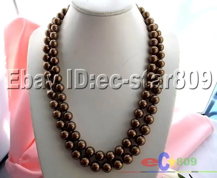 coffee D0127 длинное 5" 12 мм жемчужное ожерелье из жемчуга SOUTHSEA SHELL - Цвет камня: coffee