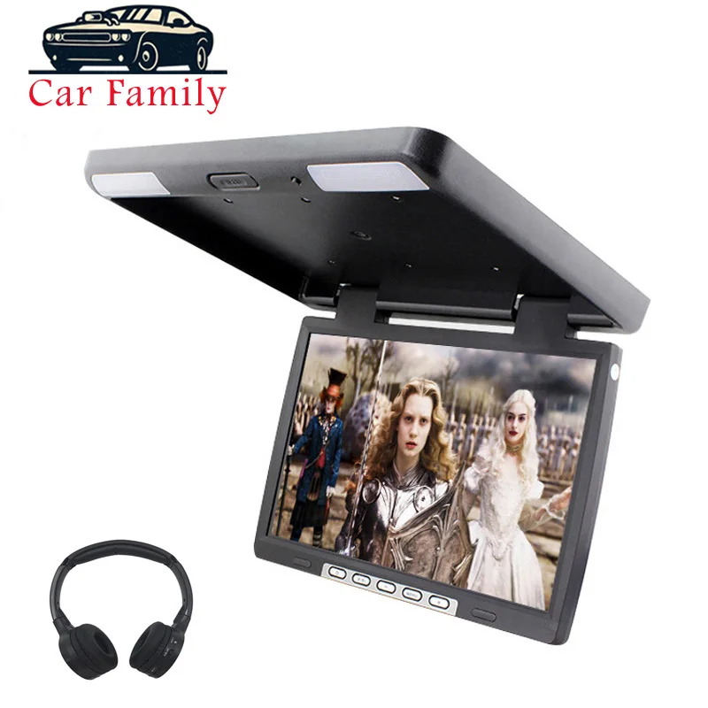 15.4 Inch Car Monitor HD 1080P Video Roof Flip Down Mount Ceiling MP5 Player Screen With USB/SD/Sperker/IR/FM Transmitter | Автомобили и