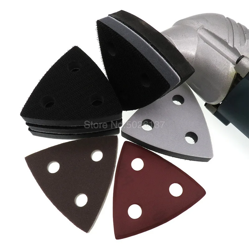 1Pcs 80X80X80MM Triangular Three hole Cushion Sanding Pads Triangle