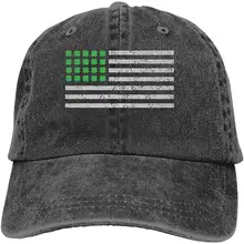 День Святого Патрика, ирландский американский флаг, унисекс, джинсовая бейсболка с эффектом потертости, Кепка с рыбкой, регулируемая задняя застежка, Кепка водителя грузовика