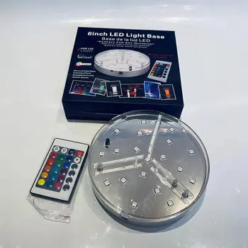 

6 inches led light plate with 16 colors remote control for glass hookah shisha narguile accessories