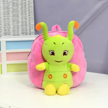

Kindergarten Girls 1-3 Years Old Babies Small Bookbags Furry Cartoon Lovely Babies Plush Caterpillar Backpacks and Free Shipping