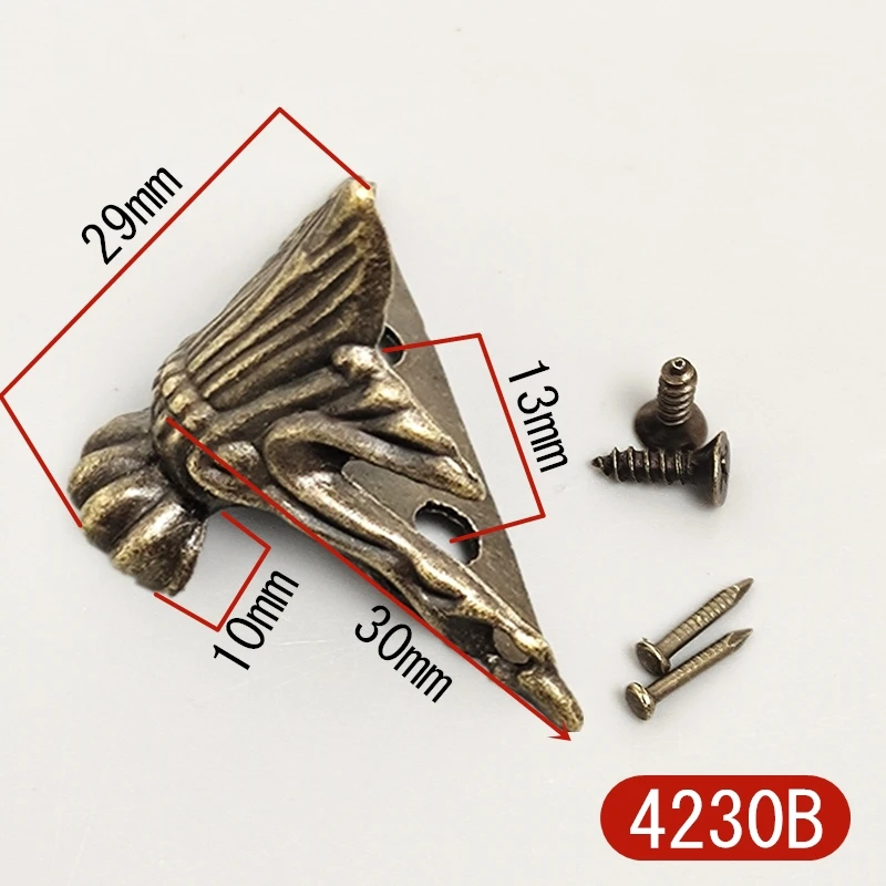 Furniture Hardware Angled Furniture Hardware Furniture Corner Protector Decorative Corner Cover Metal Decorative Protectors 4pcs Box Feet Antique Corner Protector for Furniture