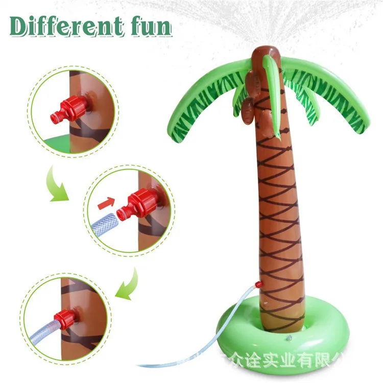 

New Style Inflatable Water Spouting Coconut Tree Torrid Zone Palm Lawn Outdoor Play with Water Spouting Pad