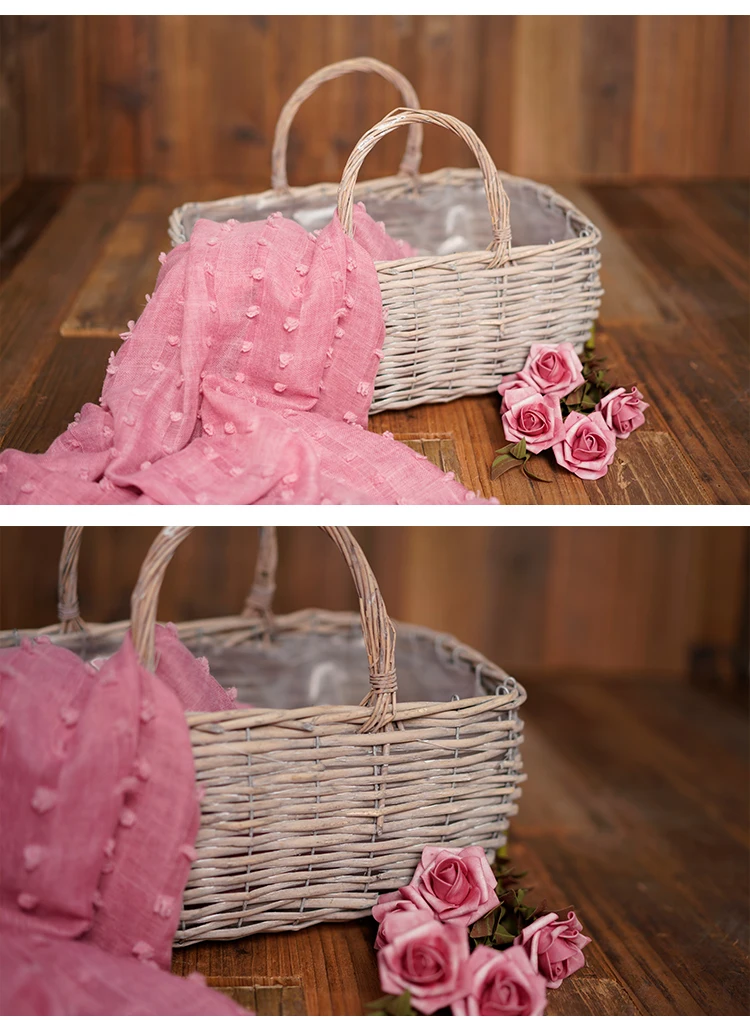 Newborn Props for Photography Natural Linen Weaving Double Barrel Props Fotografia Infantil Newborn Posing Sofa Handwoven Basket