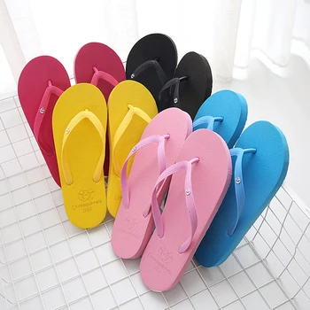 

Summer Flip Flops Women All-match Solid Color Slippers Ladies Shoes Indoor Outdoor Flip-flops Fashion Beach Flat Slides TX89