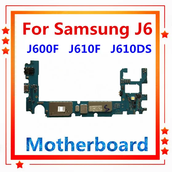 32 г/64 г разблокирована для samsung Galaxy J6 J600F J610F J610DS материнская плата ОС Android Одиночная/двойная SIM материнская плата с чипом материнская плата