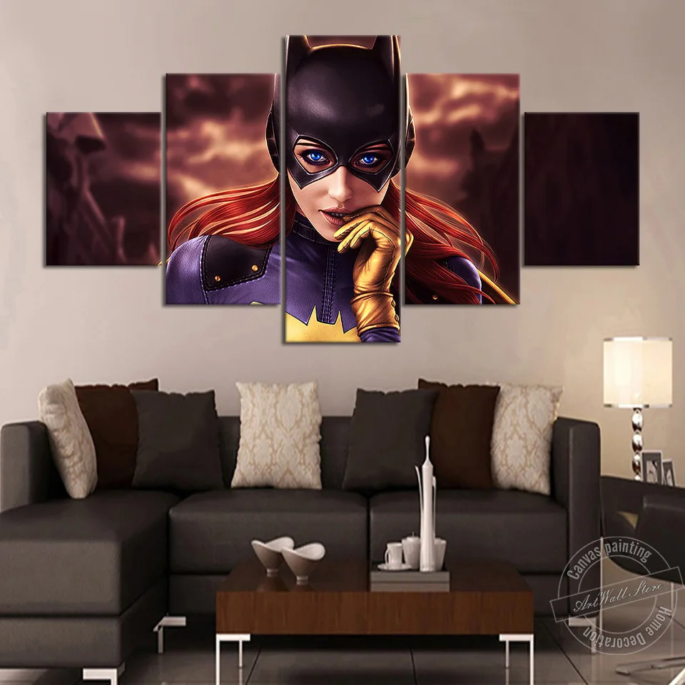 Unframed 5 Piece Batwoman Wall Art Picture Canvas Painting for Home Decor Movie Poster HD Print Gifts | Дом и сад