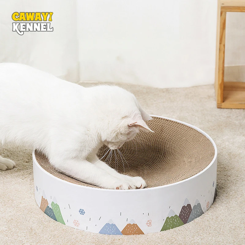 

CAWAYI KENNEL Pet Cat Paper Scraper Board Kitten Scratching Post For Cats Scratcher rascador gato drapak dla kota grattoir chat