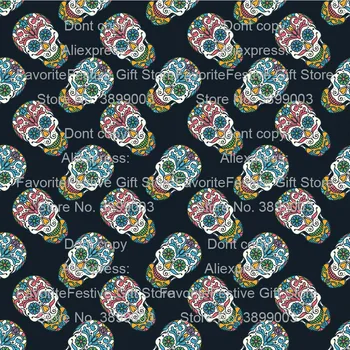 

Flower Skull Silver Glitter Rose Cartoon Brown Bundle rayon Cotton stretch Fabric Patchwork Tissue sewing Clothing Telas Textile