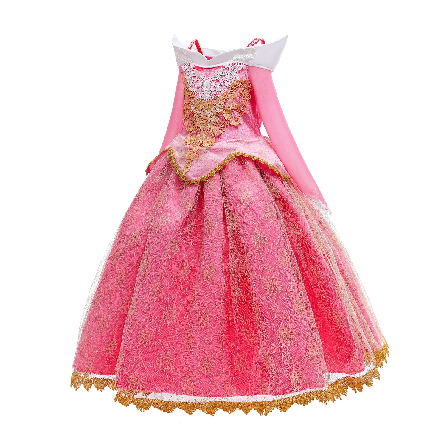 Girls Halloween Beauty Aurora Princess Dress Long Sleeves Lace Robe For Kids Gorgeous Carnival Christmas Fancy Party Outfits