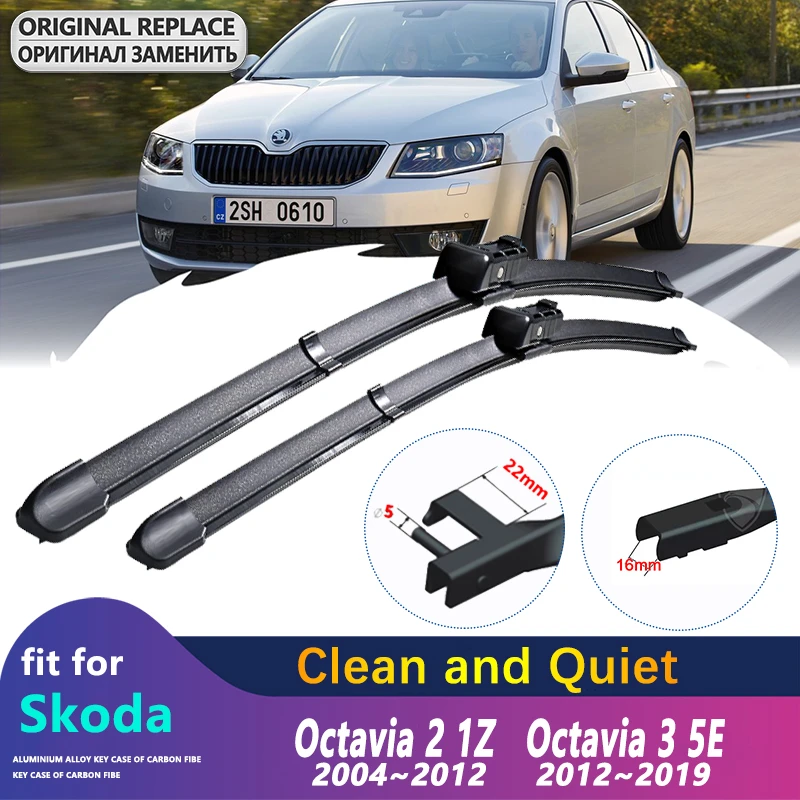 Escobillas de limpiaparabrisas delanteras para Skoda Octavia 2 3 A7 MK3 MK2 1Z 5E 2004 ~ 2019, accesorios, limpiaparabrisas vidrio Octavia3 Octavia4 2010 2012|Limpiaparabrisas| AliExpress