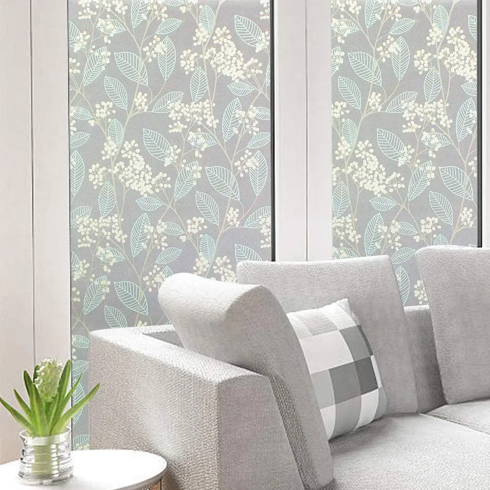 

BUNPIG Vinyl Privacy Protective Window Film Self Adhesive Frosted Leaf Stained Glass Glass Sticker For Home Door Decoration
