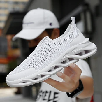 

Fashion Breathable Mesh Casual Shoes Men Without Laces Hollow Bottom Cool White Sneakers Spring Summer Trainers Zapatillas