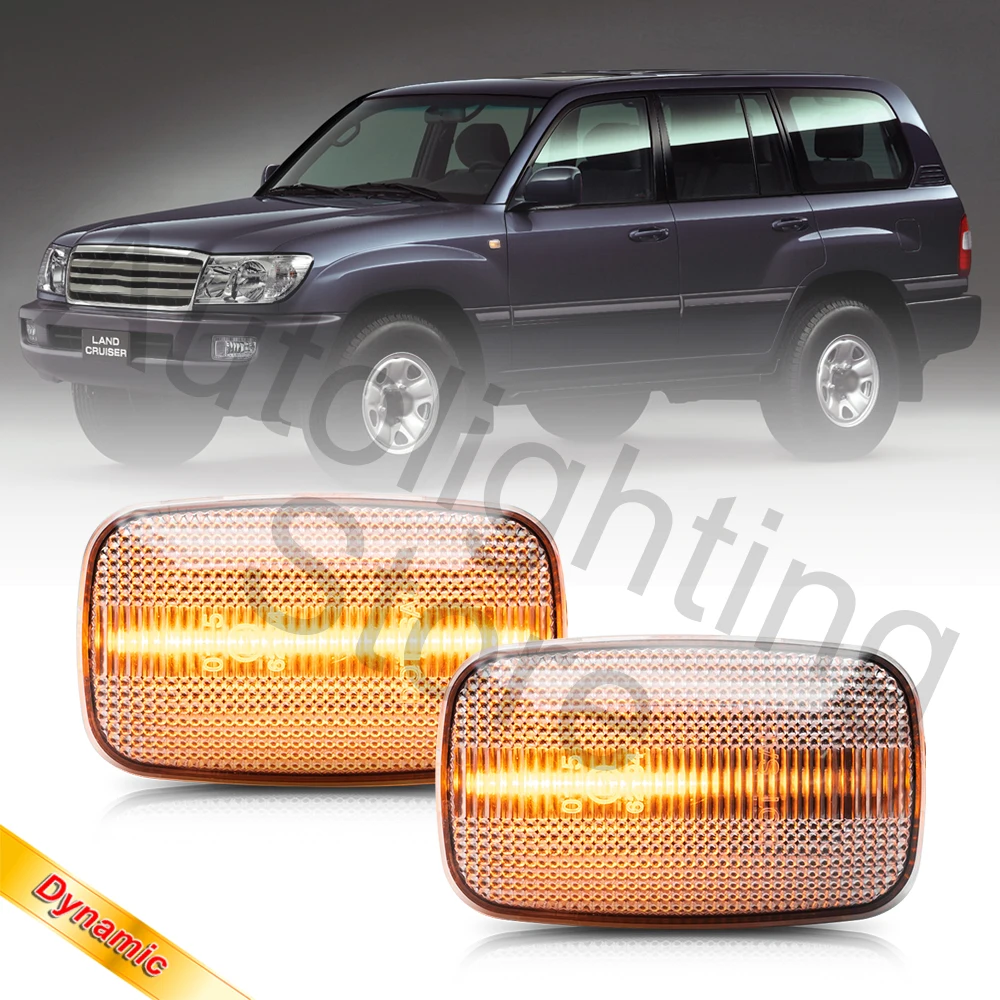 2 шт. динамические янтарные фонари для Lexus LX470 98-07 Toyota Land Cruiser 100 Prado 90 Series FJ Hilux