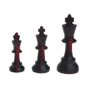 

Medieval Chess Pieces Plastic Complete Chessmen International Word Chesses Game Y4UB