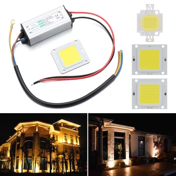 

Real Full Watt 100W 50W 30W 20W 10W LED COB Chip + Power Supply Driver 12V For DIY Flood Light Lawn Bulb