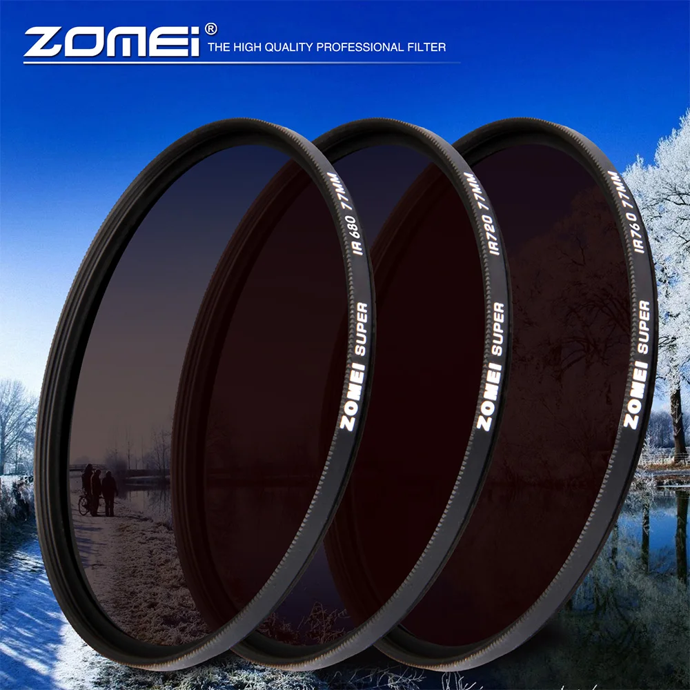 Zomei инфракрасный ИК-фильтр 680нм 720нм 760нм 850нм 950нм ИК-фильтр 37 мм 49 мм 52 мм 58 мм 67 мм 72 мм 82 мм для объектива камеры SLR DSLR