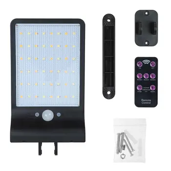 

Waterproof Outdoor Street 3 Modes Garden Solar Wall Light 48 50LED With Remote Control Security Yard Warehouse Motion Sensor