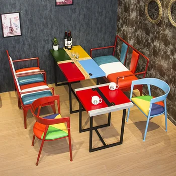 

Household Coffee Shop Multi Function Bar Table Chair Combination Living Room Simple Wall Window Solid Wood Dessert Coffee Shop