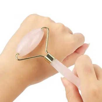 

Natural Double Head Rose Quartz Pink Crystal Roller Jade Stone Roller Slimming Face Beauty Massage Roller Massage Relaxation