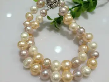 

TWO STRANDS 9-10MM SOUTH SEA MULTICOLOR PEARL BRACELET 7.5-8"