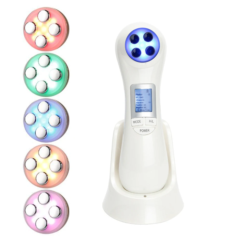 

6 in 1 LED RF Photon Therapy Facial Skin Lifting Rejuvenation Vibration Device Machine EMS Ion Microcurrent Mesotherapy Massager