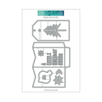

NEW Metal Cutting Dies Holiday Cheer Tag Dies Embossing Scrapbooking Stencil Craft Cut Die For DIY Card Crafts Handmade