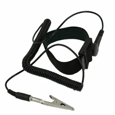 

Black Anti Static ESD Discharge Wrist Strap Band w Alligator Clip