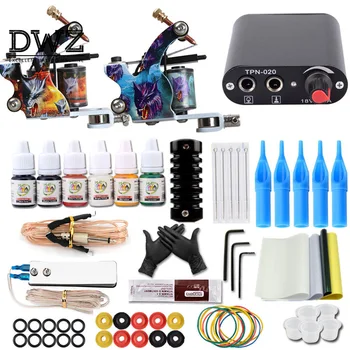 

Tattoo machine set professional beginner full set of tattoo equipment dual machine 6 color tattoo machine set