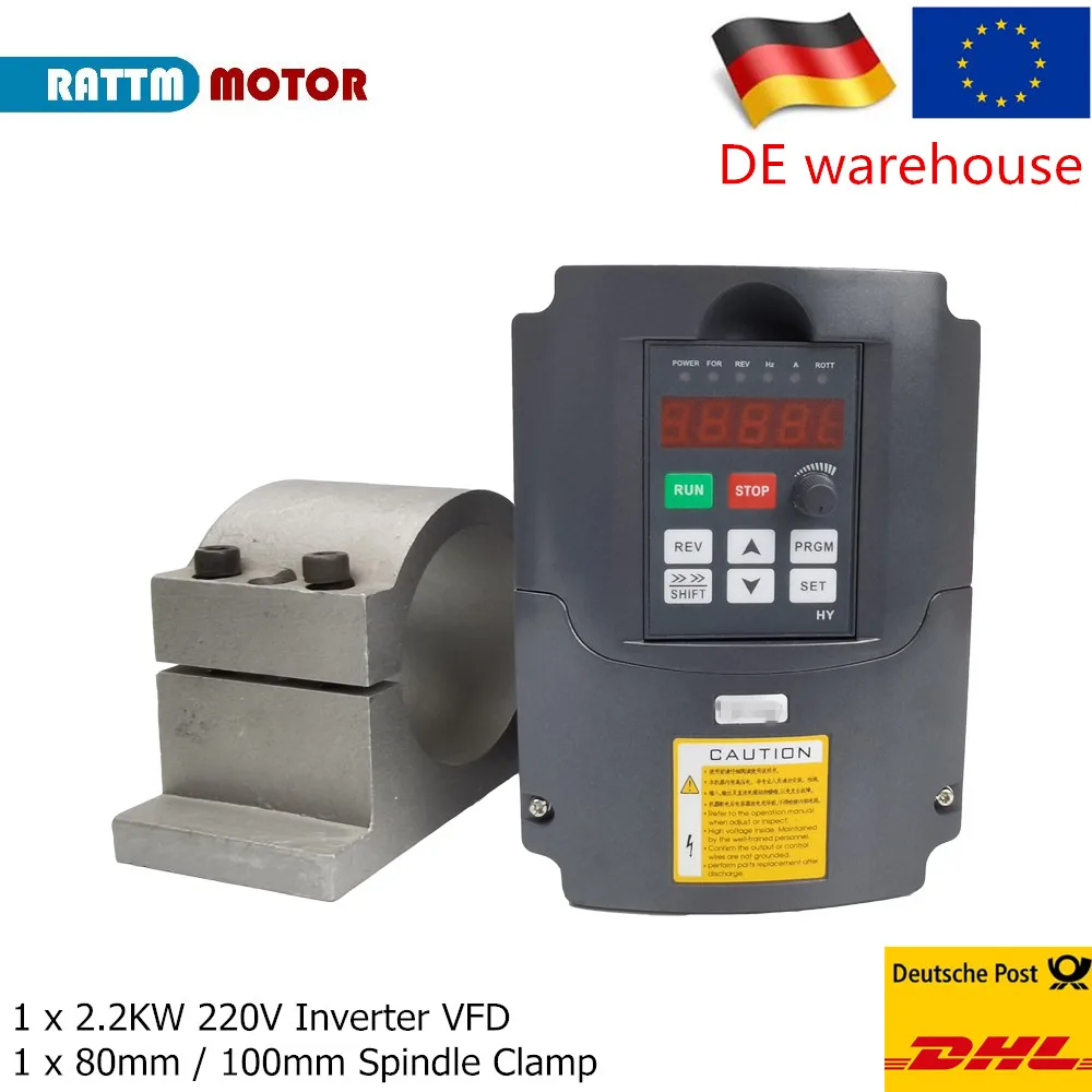 2.2KW Water Cooled Spindle Kit 110V – CNC Router Spindle Motor 24000RPM With VFD & Mount